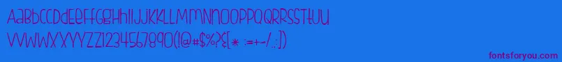 FishfingersLight Font – Purple Fonts on Blue Background