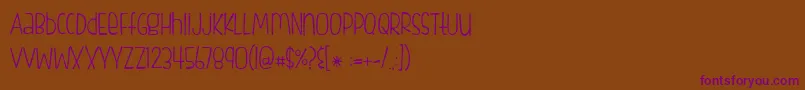 FishfingersLight Font – Purple Fonts on Brown Background