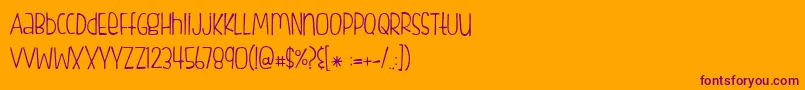 FishfingersLight Font – Purple Fonts on Orange Background