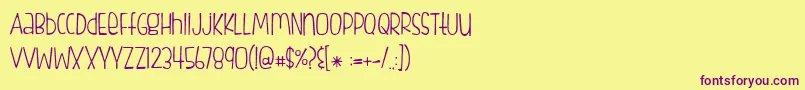 FishfingersLight Font – Purple Fonts on Yellow Background
