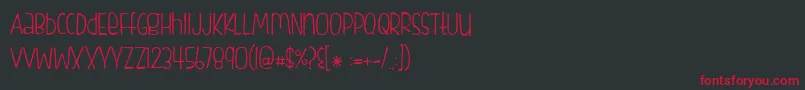 FishfingersLight Font – Red Fonts on Black Background