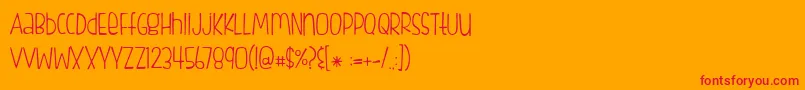 FishfingersLight Font – Red Fonts on Orange Background