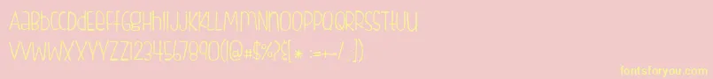 FishfingersLight Font – Yellow Fonts on Pink Background