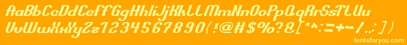 TransferHonest-Schriftart – Gelbe Schriften auf orangefarbenem Hintergrund