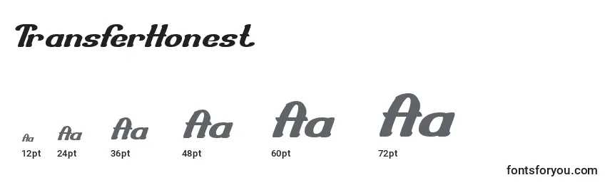 TransferHonest Font Sizes