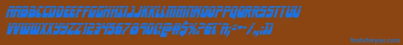 Eldebaranlaserital Font – Blue Fonts on Brown Background