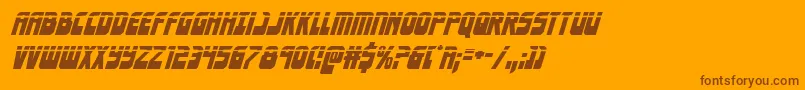 Eldebaranlaserital-fontti – ruskeat fontit oranssilla taustalla