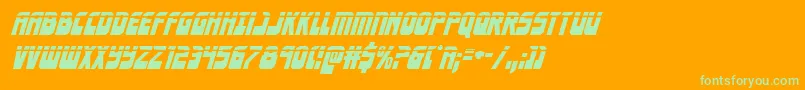 Eldebaranlaserital Font – Green Fonts on Orange Background