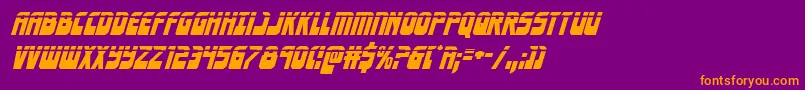 Eldebaranlaserital-fontti – oranssit fontit violetilla taustalla