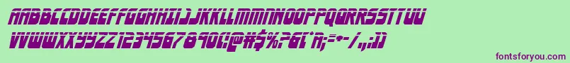 Шрифт Eldebaranlaserital – фиолетовые шрифты на зелёном фоне
