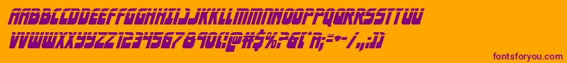 Eldebaranlaserital Font – Purple Fonts on Orange Background