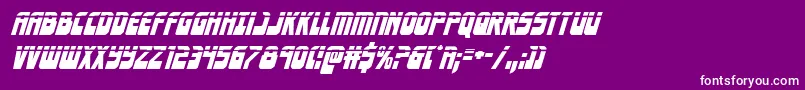 Eldebaranlaserital-fontti – valkoiset fontit violetilla taustalla