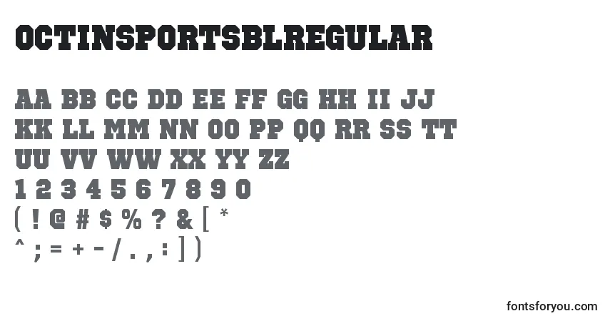 Fuente OctinsportsblRegular - alfabeto, números, caracteres especiales