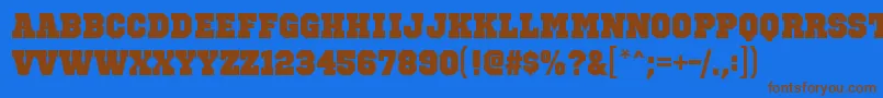 OctinsportsblRegular Font – Brown Fonts on Blue Background