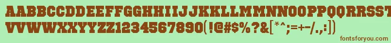 OctinsportsblRegular Font – Brown Fonts on Green Background