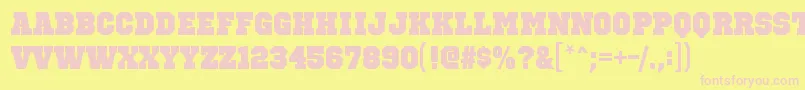 OctinsportsblRegular Font – Pink Fonts on Yellow Background