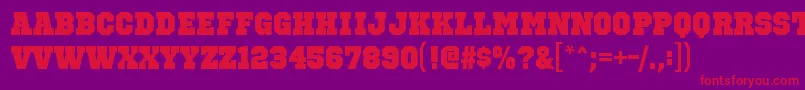 OctinsportsblRegular Font – Red Fonts on Purple Background