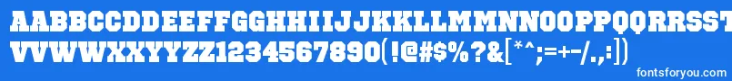 フォントOctinsportsblRegular – 青い背景に白い文字