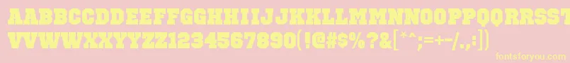 OctinsportsblRegular Font – Yellow Fonts on Pink Background