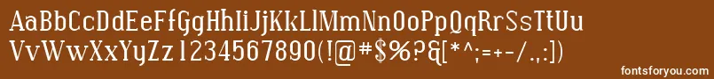 Sfcovington-Schriftart – Weiße Schriften auf braunem Hintergrund