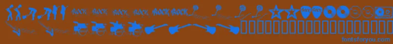 RockStar2.0 Font – Blue Fonts on Brown Background