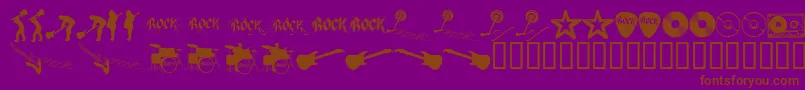 RockStar2.0-Schriftart – Braune Schriften auf violettem Hintergrund