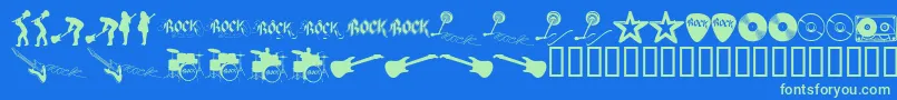 RockStar2.0 Font – Green Fonts on Blue Background