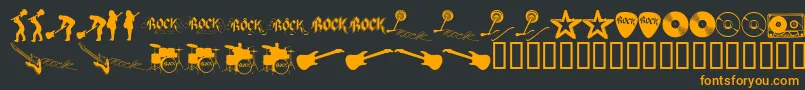 RockStar2.0-fontti – oranssit fontit mustalla taustalla