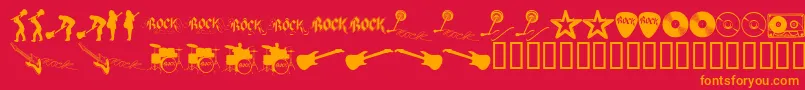 RockStar2.0 Font – Orange Fonts on Red Background