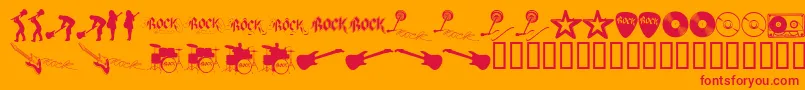 Czcionka RockStar2.0 – czerwone czcionki na pomarańczowym tle