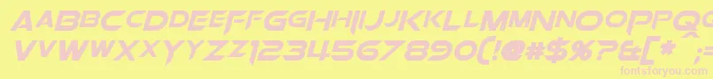Fonte OrionPaxBoldItalic – fontes rosa em um fundo amarelo