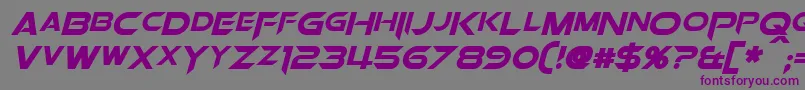 フォントOrionPaxBoldItalic – 紫色のフォント、灰色の背景