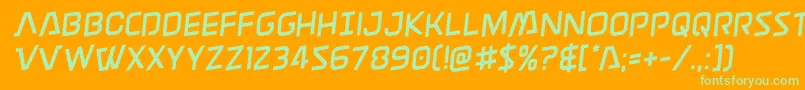 Discotechiarotate Font – Green Fonts on Orange Background