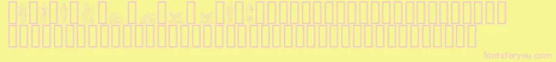 フォントStatuer – ピンクのフォント、黄色の背景