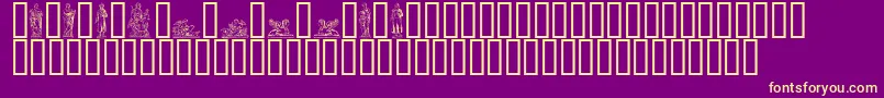 フォントStatuer – 紫の背景に黄色のフォント