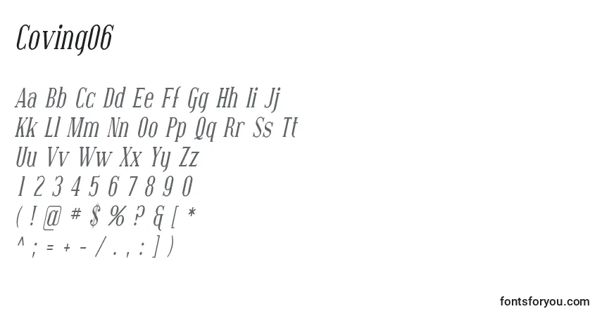 A fonte Coving06 – alfabeto, números, caracteres especiais