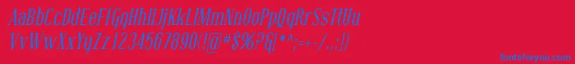 Coving06-Schriftart – Blaue Schriften auf rotem Hintergrund