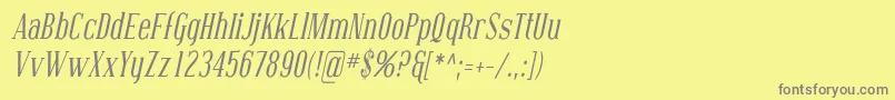 Coving06-Schriftart – Graue Schriften auf gelbem Hintergrund
