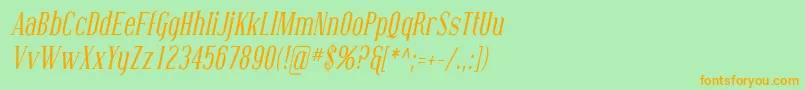 Coving06-Schriftart – Orangefarbene Schriften auf grünem Hintergrund