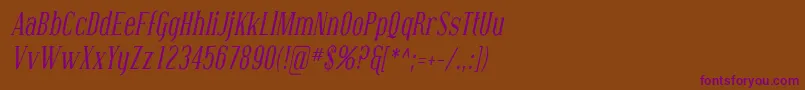 Coving06-Schriftart – Violette Schriften auf braunem Hintergrund