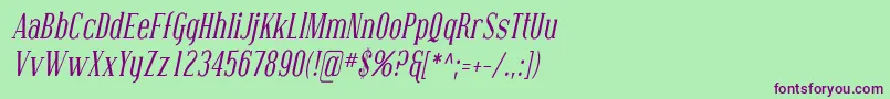 フォントCoving06 – 緑の背景に紫のフォント
