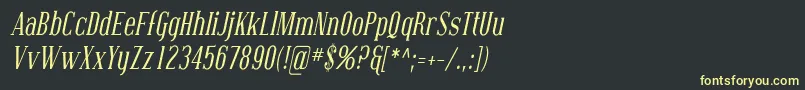 フォントCoving06 – 黒い背景に黄色の文字