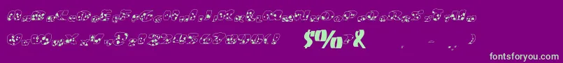 Fat Cow Font – Green Fonts on Purple Background