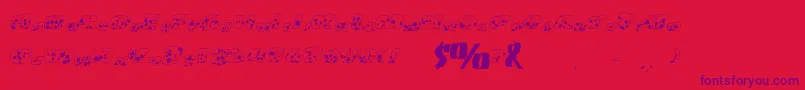 フォントFat Cow – 赤い背景に紫のフォント
