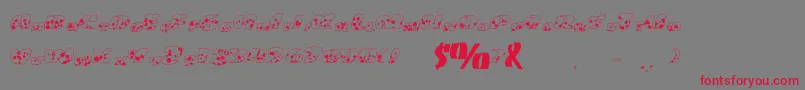 Fat Cow Font – Red Fonts on Gray Background