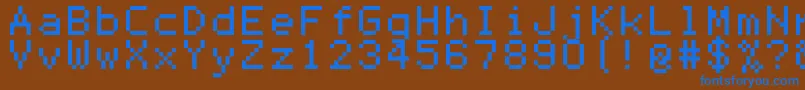 Mono0756 Font – Blue Fonts on Brown Background