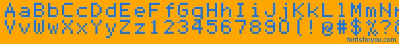 Więcej informacji o czcionce Mono0756 Czcionka Mono0756 – niebieskie czcionki na pomarańczowym tle