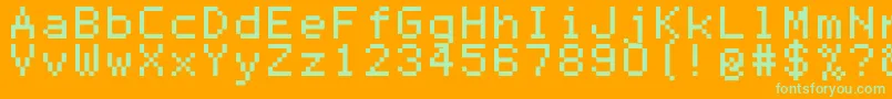 Mono0756 Font – Green Fonts on Orange Background