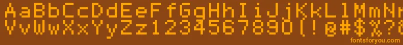 Mono0756 Font – Orange Fonts on Brown Background