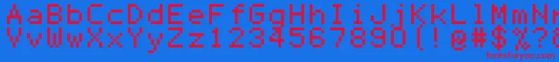 Saiba mais sobre a fonte Mono0756 Fonte Mono0756 – fontes vermelhas em um fundo azul